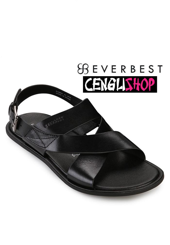 Harga Promo!!! Sandal Everbest Ruben Original Terbaru Hitam Black Sendal Formal Pria - ready stock