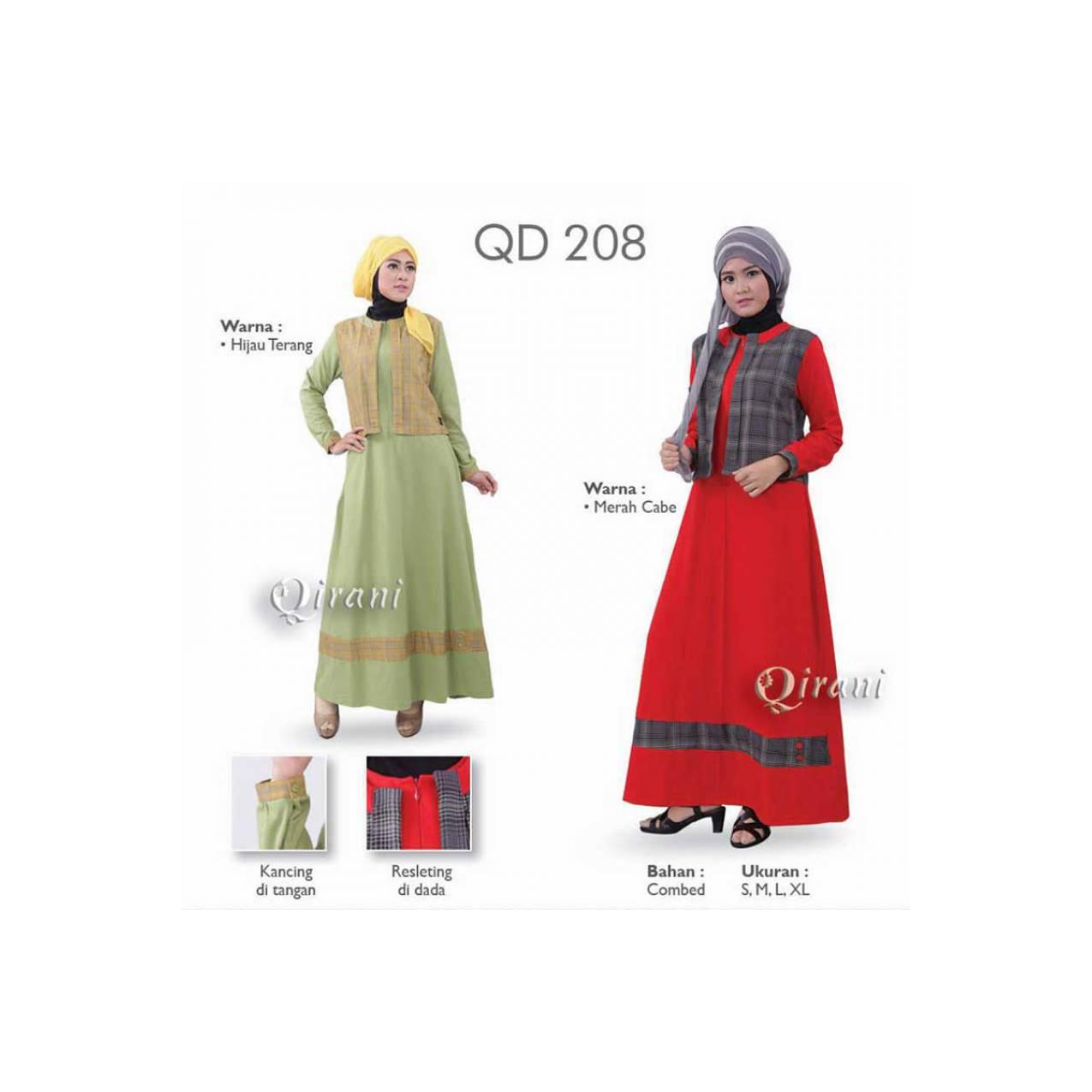 Baju Muslimah Gamis Murah Bahan Kaos QIRANI QD-208