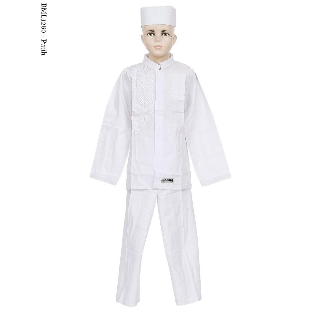 FASHION Anak Baju Koko Setelan Lengkap Plus Topi/Peci