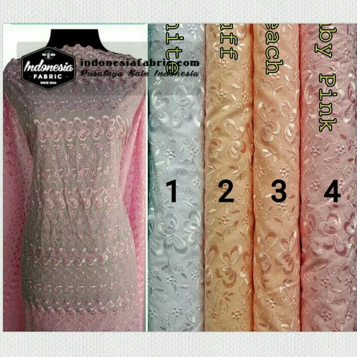 KAIN KATUN BORDIR BAHAN MUKENA GAMIS - ZAHRA - MUQEENA
