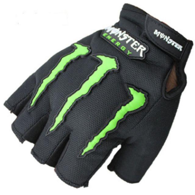 Sarung Tangan Motor Half Finger Monster Energy - Black