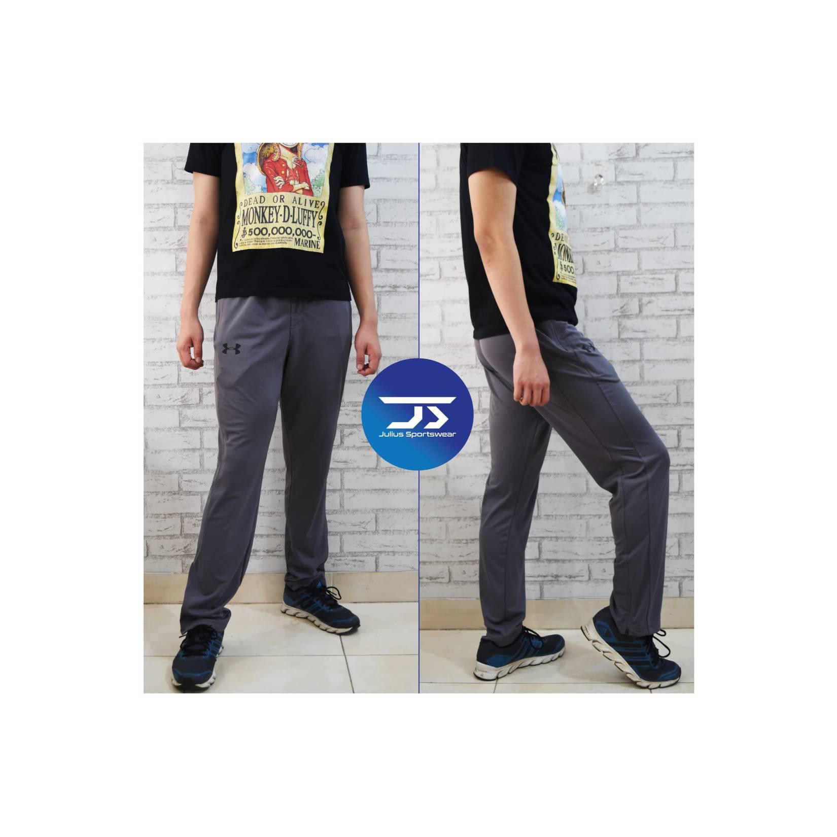 Celana Training Gym Olahraga Under Armour WG Woven Pants Original - Abu -abu Tua, L