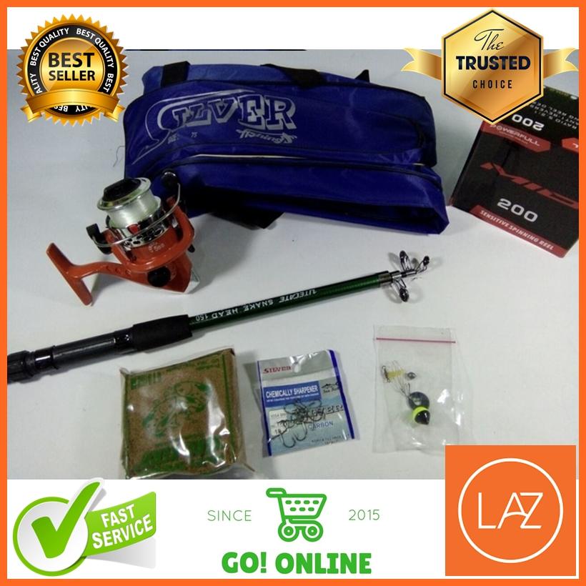 Set Pancing / Alat Pancing Murah 180 5 Ball Bearings Drag 5 kg + Tas