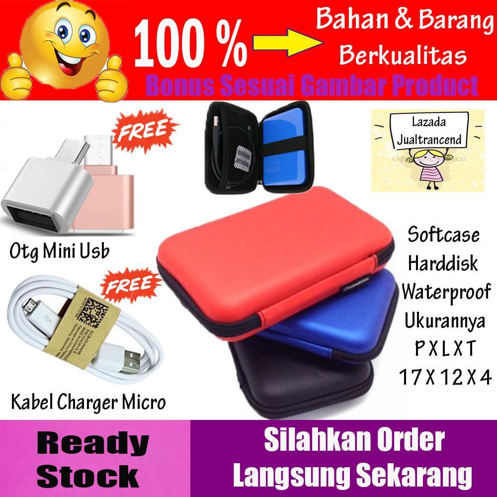 Promo Sale Sofcase Harddisk Hard Case Shockproof Tas Hardisk / Powerbank Tahan Banting for External HDD 2.5 inch Pouch Bag - Biru - Bonus Otg Mini Usb + Kabel Charger Micro