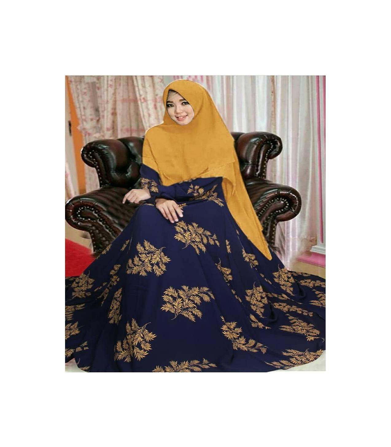Gamis Naura Syari + khimar ceruti 2 layer