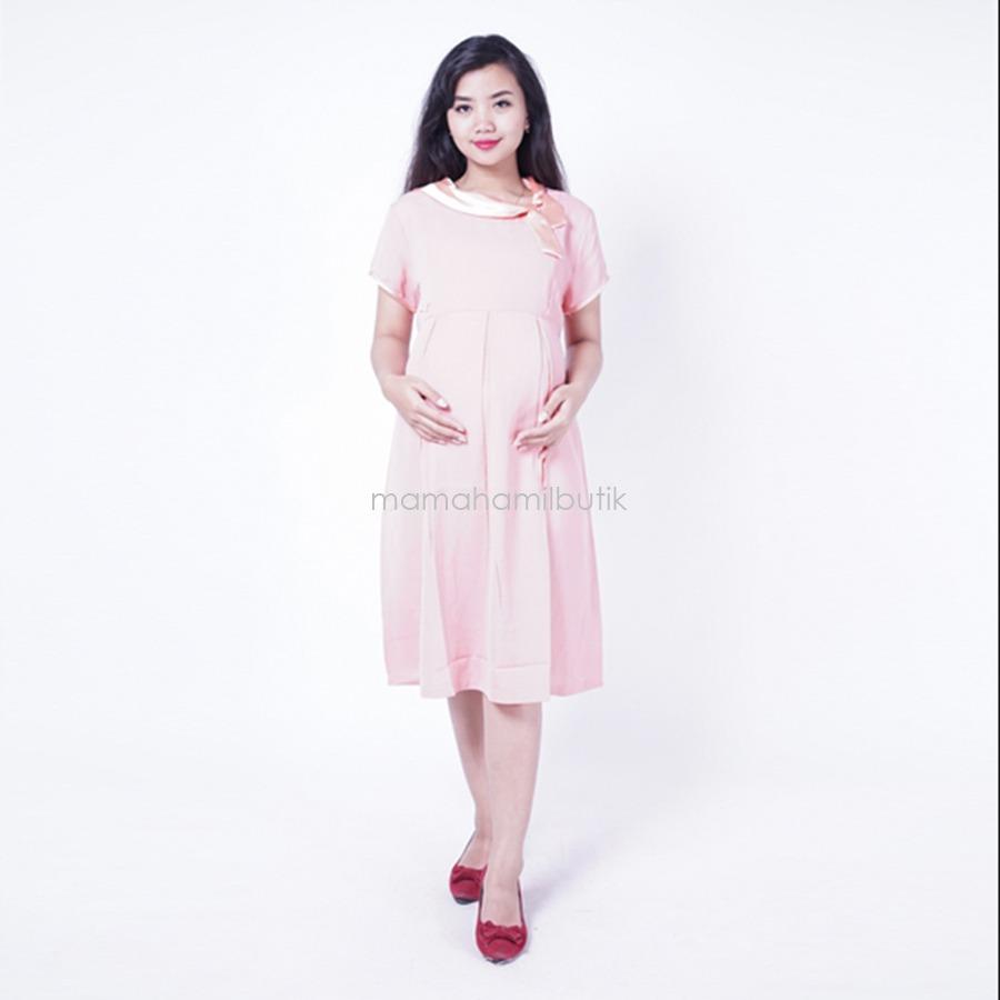 Baju Hamil Dress Hamil Menyusui Pita Satin Angel Dress - DRO 893 / Baju Hamil dan Menyusui/ Baju Ibu Menyusui / Baju Gamis Ibu Menyusui / Baju Daster Ibu Menyusui / Baju Wanita Menyusui / Baju Menyusui Murah / Baju hamil Kerja