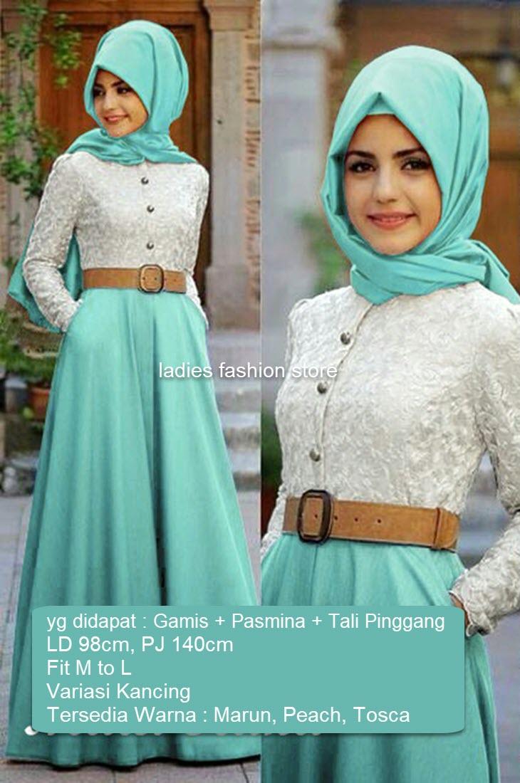 Gaun Brokat / Baju Gamis Brukat / Gamis Brukat Modern Terbaru / Hijab Muslim Remaja / Gamis Modern Model Baru / Muslim Syari / Busana Muslimah Lebaran / Maxi Dress Lengan Panjang Brukat / Gamis Syari / Gaun Pesta Muslimah /Gaun Gamis Murah (Nara) SS TOSCA