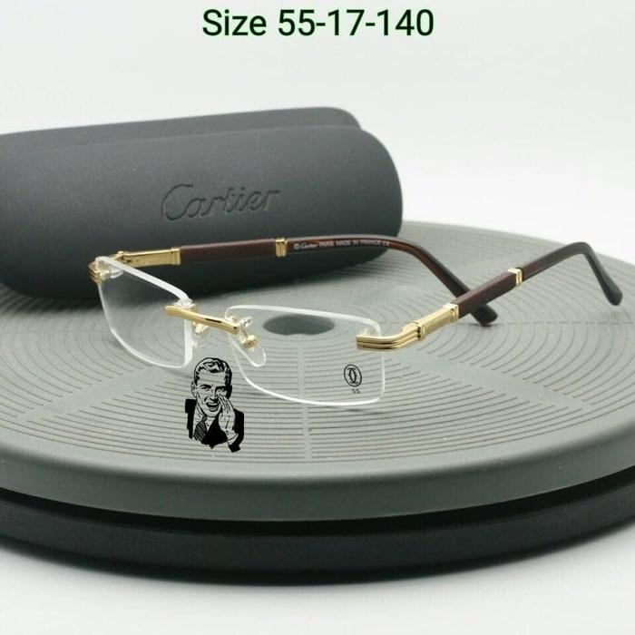 Promo Terbatas!! Frame Kacamata Cartier 809 Gold Kacamata Pria Kacamata Premium - ready stock