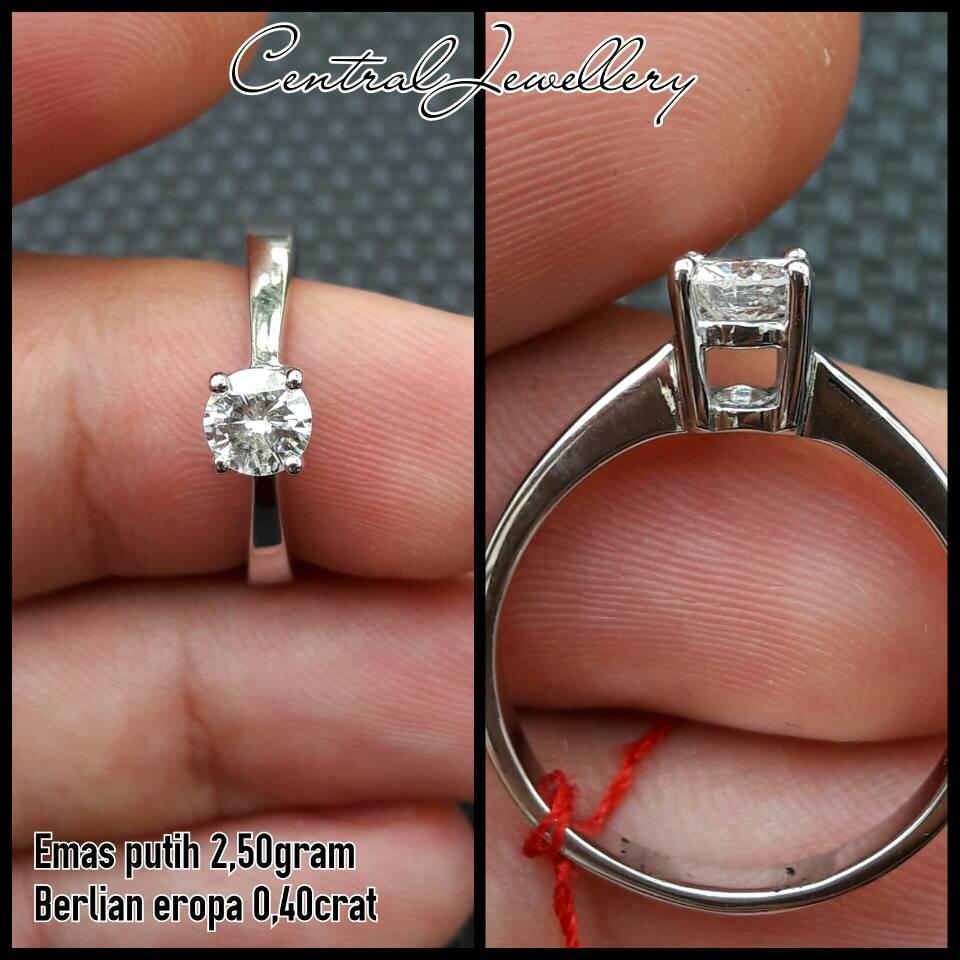 cincin berlian eropa model solitare 0,41crat