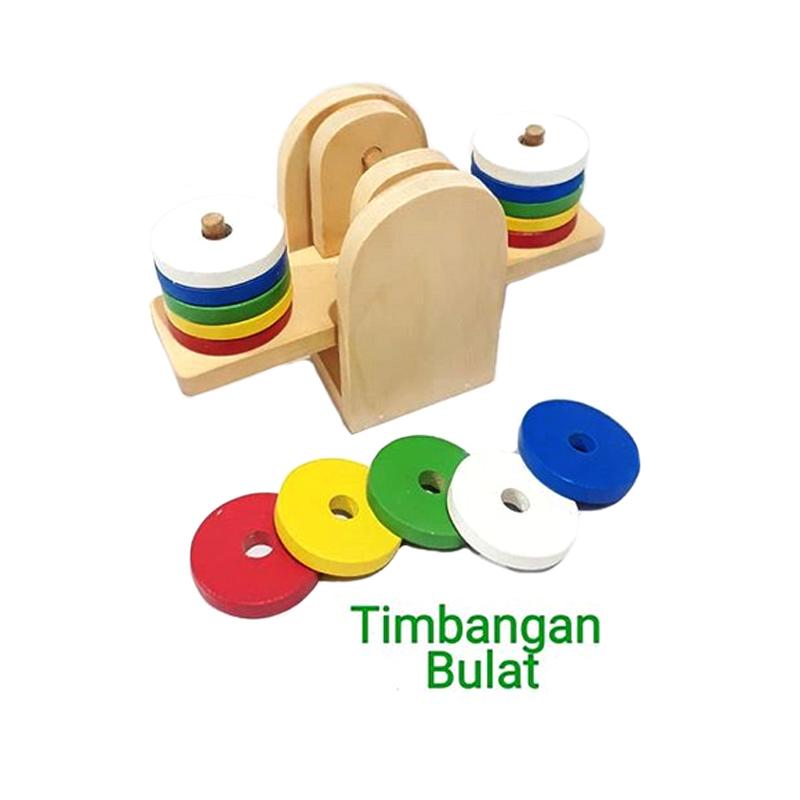 Kayla Org Mainan Edukasi Timbangan Bulat kayu
