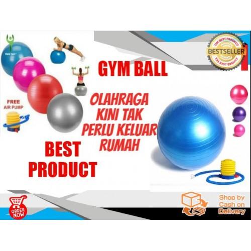 Big Store Acc - Bola Fitnes Warna Warni / Gym Ball / Balon Senam Yoga / Gymball Bola Fitnes Murah Free Pompa