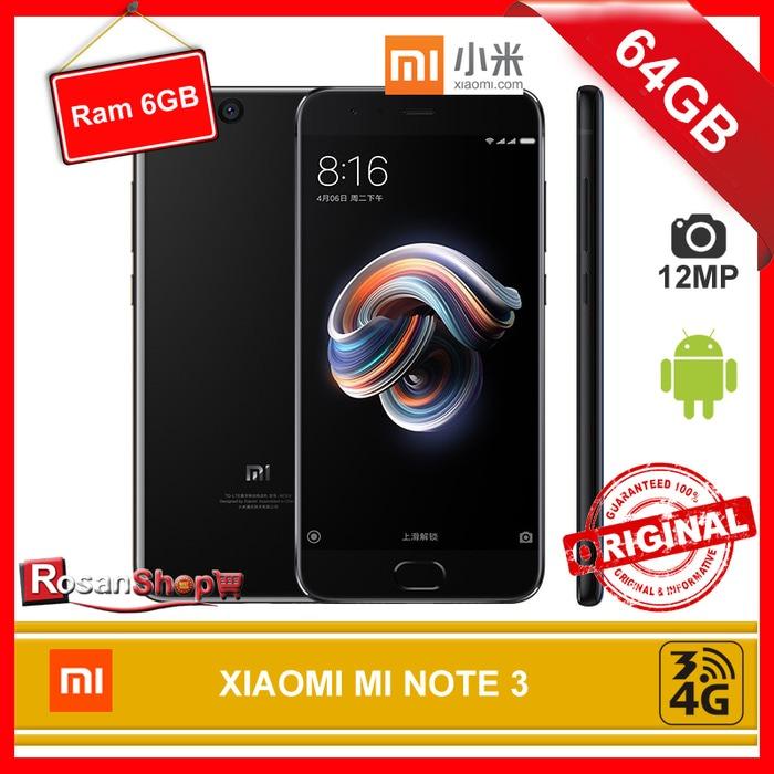 Xiaomi Mi Note 3 - 128Gb Ram 6Gb 12Mp - Original - Garansi 1thn - Hitam