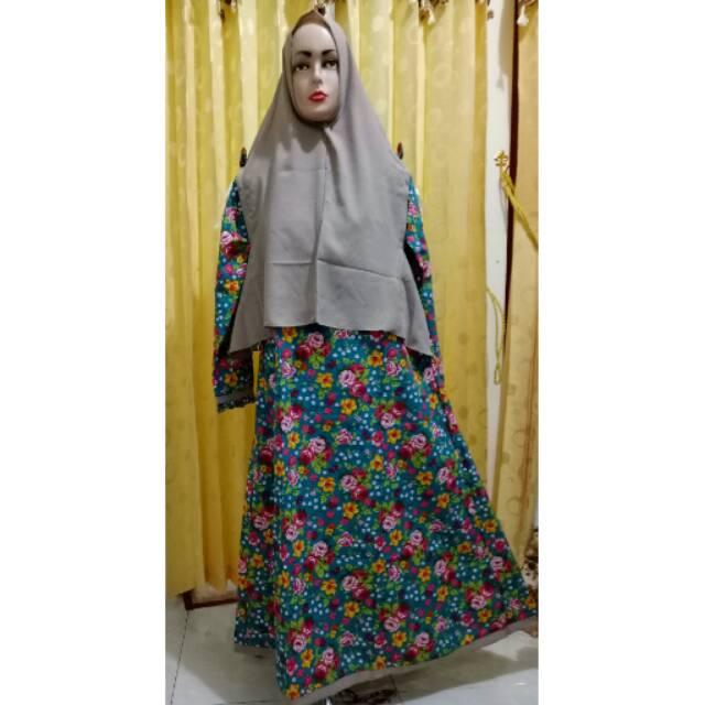 Gamis katun jepang anak cardigan pita (size Tk 4-5-6)