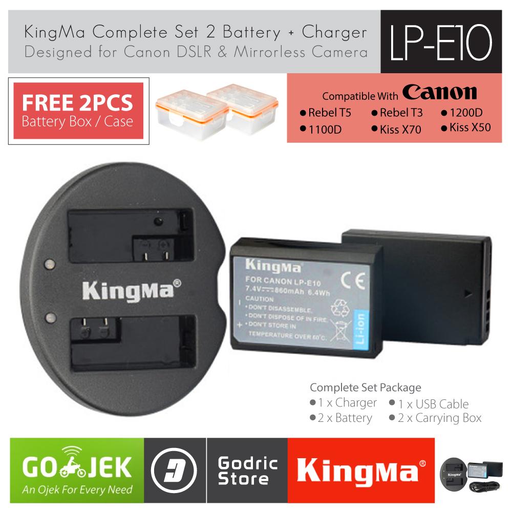 KingMa Paket Complete Battery Charger Set LP-E10 Canon 1100D 1200D 1300D 1500D 3000D etc