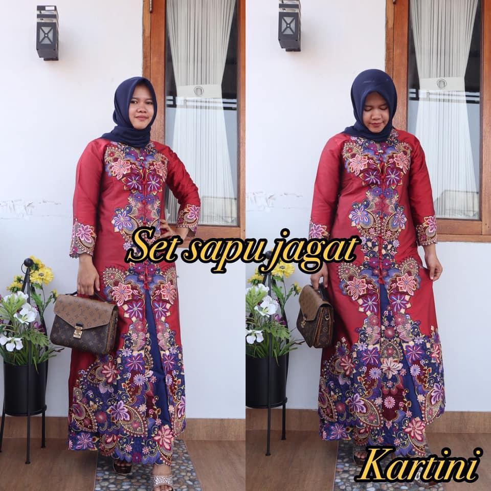 kebaya set sapu jagat/setelan kebaya modern, kebaya bahan tafeta asli/kebaya motif asli/kebaya tradisional/kebaya terbaru ORIGINAL