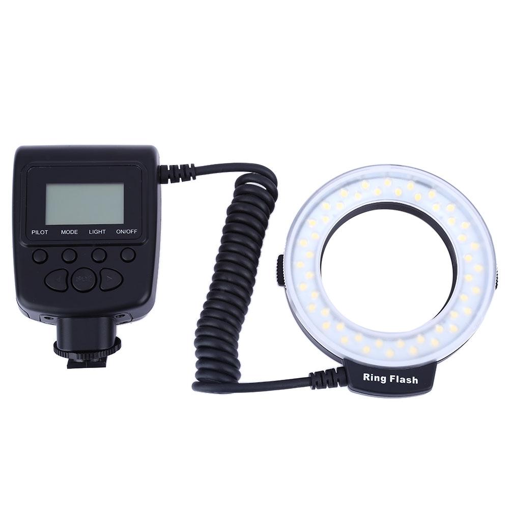 RF550D Macro LED Ring Flash with LCD Display for Canon Nikon DSLR Cameras