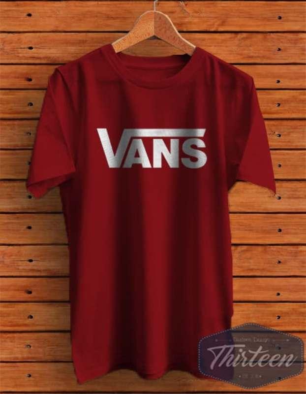 Kaos Original Baju Vans 2 Kualitas Distro - Maroon