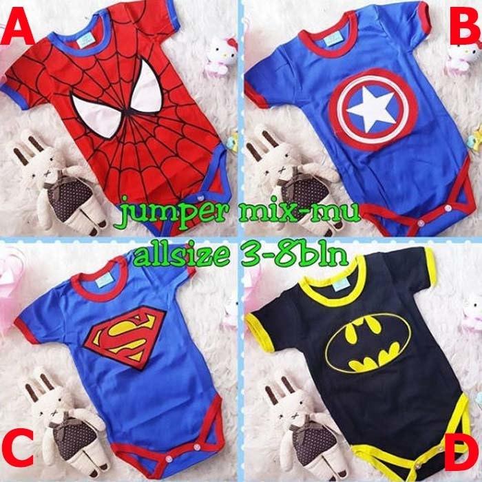 Diskon Terlaris Baju Bayi Lucu Jumper Bayi Karakter Superhero New