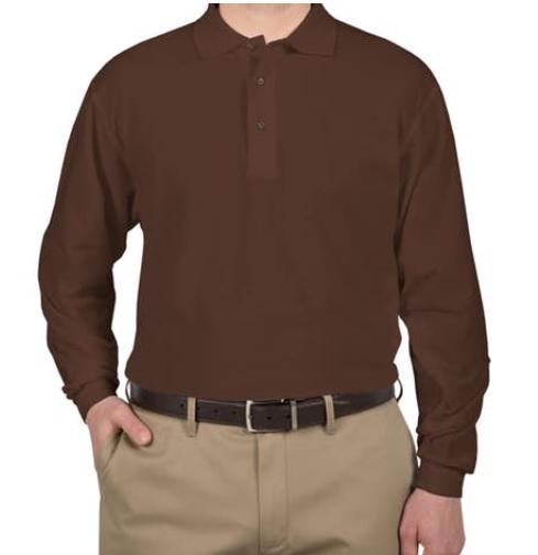 VIVIAN - Polo Shirt Longsleeve / Kaos Polo Lengan Panjang / Kaos Kerah Distro Murah - Coklat