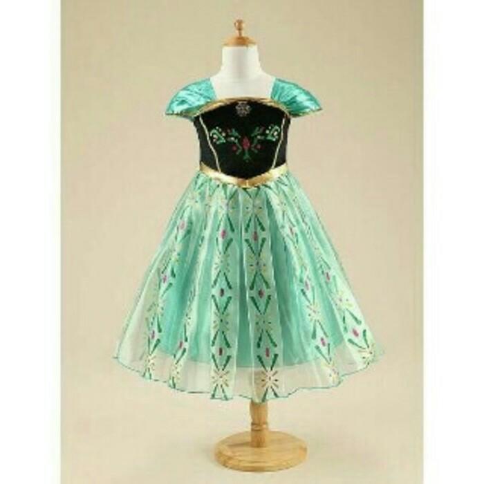 Baju Gaun Dress Anak Perempuan Frozen (Anna)