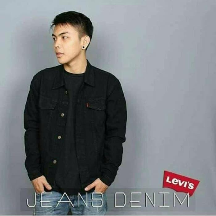 TERLARIS Jaket Levis Jeans Pria Denim Hitam Bioblitz Biowash Dongker