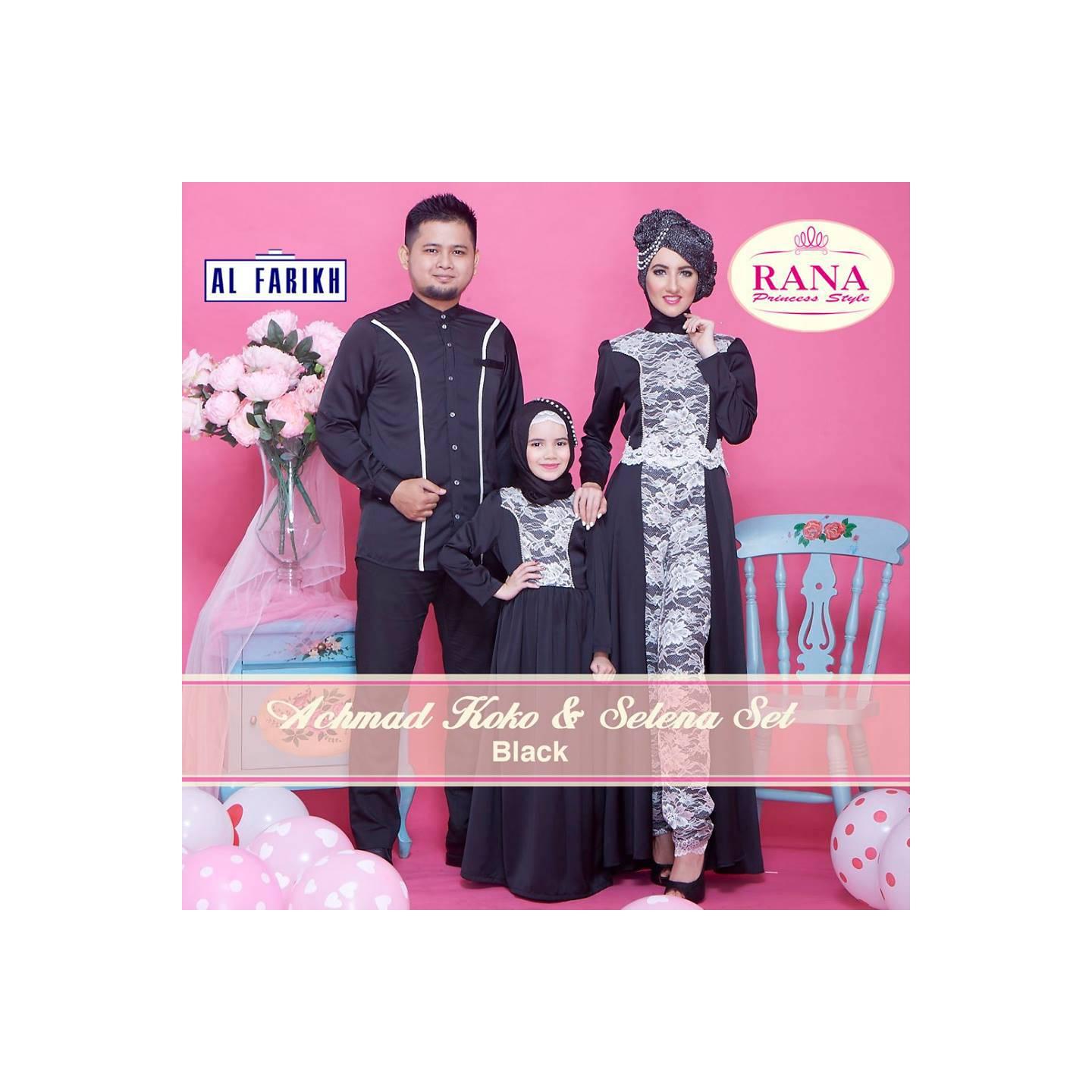 Rana Selena Dress/Gamis Pesta/Baju Muslim Couple