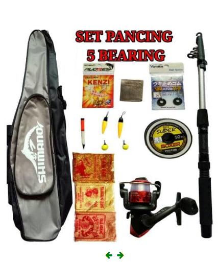 1 Set Alat Pancing 1B 5BB - Joran Reel Tas Senar Kail Pelampung Dll