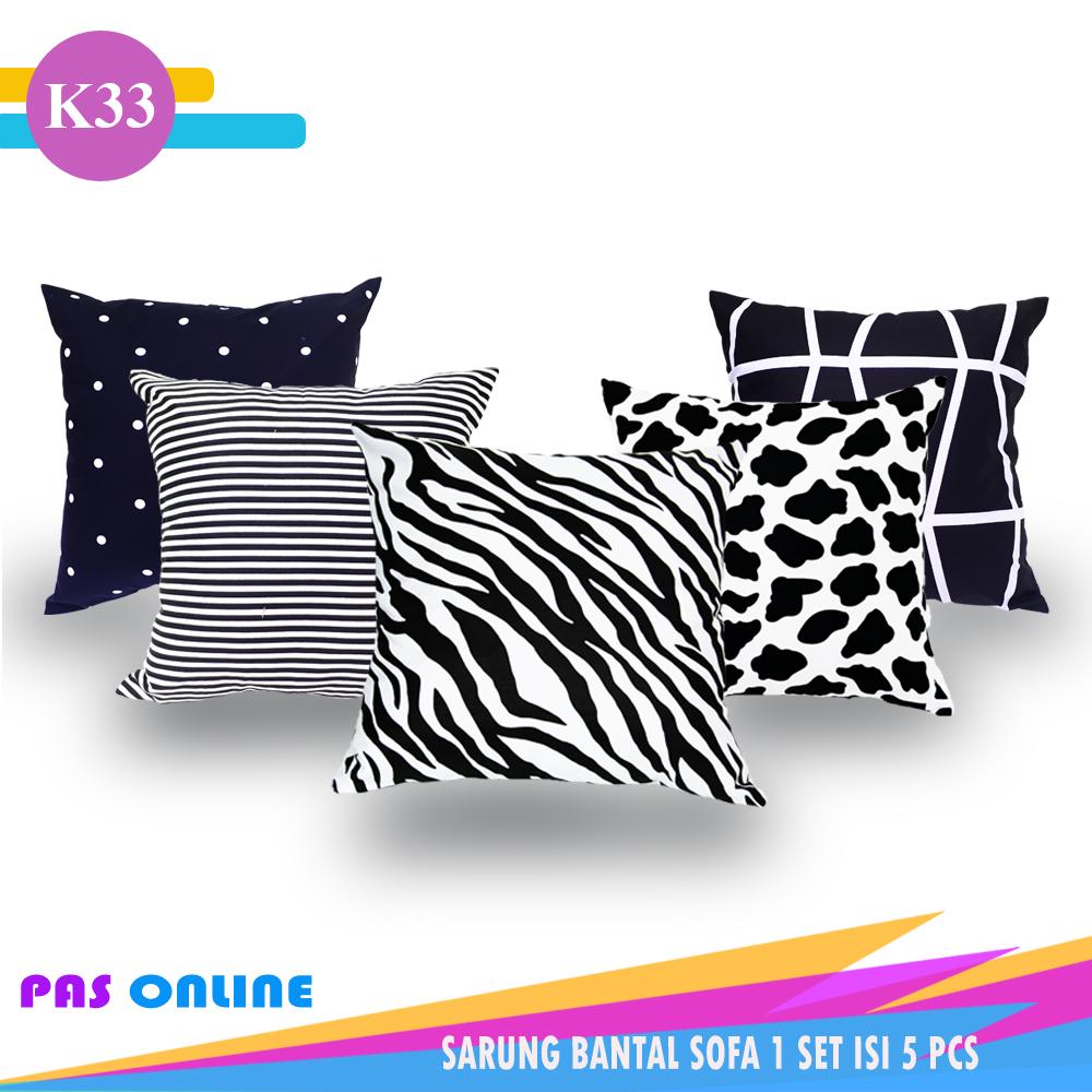 Pas Online - Sarung Bantal Sofa Kombinasi 1 Set = 5 Pcs ( Size 40 x 40 cm )