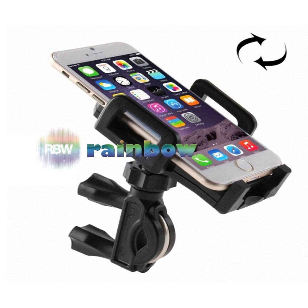 Rainbow GPS Holder 2 in 1 Sepeda Dan Motor (Bisa Putar 360°) / Bicycle Phone Holder / Tempat Taruh Handphone di Sepeda atau Motor / Holder di Stang Sepeda / Holder Motor dan Sepeda / Holder Multifungsi / Pegangan Hp / Dudukan Hp - Hitam