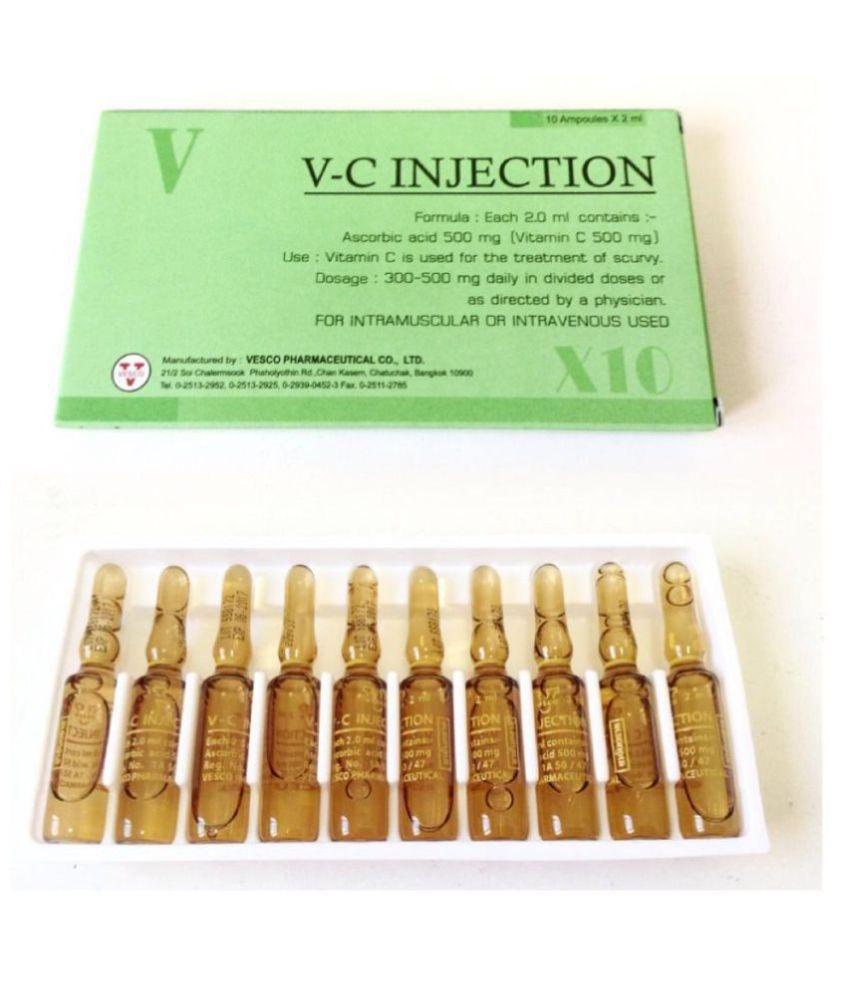 VC Injection / V-C Injection / Vitamin C Injection / VC Injeksi / Serum Vitamin C Ascorib Acid 100% Original Thailand - 1 Paket