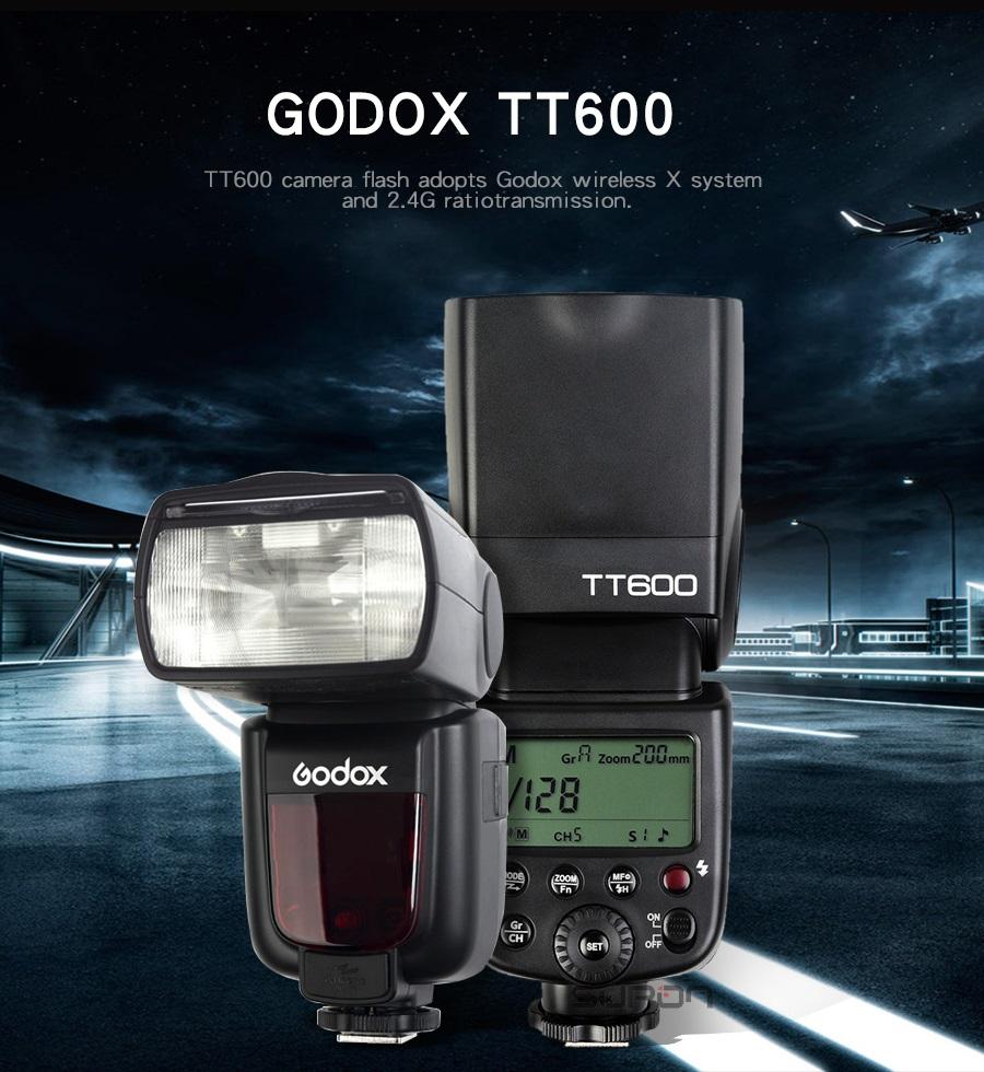 Godox TT600 2.4G Wireless Hot Shoe Camera Flashlight Speedlite with LCD Screen for Canon Nikon Sony Pentax Olympus Fujifilm-BLACK