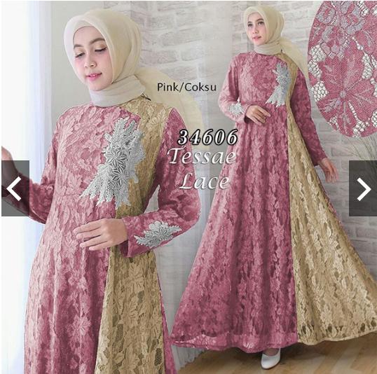 MoslemWear Gamis Pesta Premium Original Real Pic - Gamis Syari Pesta Brukat Glitter Bordir Brokat Modern Mewah Elegan - Wisuda Remaja Fashion Baju Lebaran Kondangan Muslimah Muslim Terbaru Kekinian - Gaun Pesta Maxi Dress Hijaber Premium ihtessaebrukat