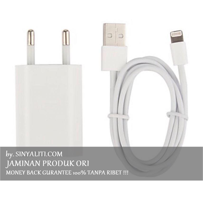 Charger For iPhone 5 / 6 / 6+ / 7 Batok Charger With Kabel Data Kualitas Original ORI - Bisa Untuk iPhone 4 4s / iPhone 5 5c 5s / iPhone 6 / iPhone 6s / iPhone 6+ 6s+ / iPhone 7 7+ / iPhone 8 / iPhone X