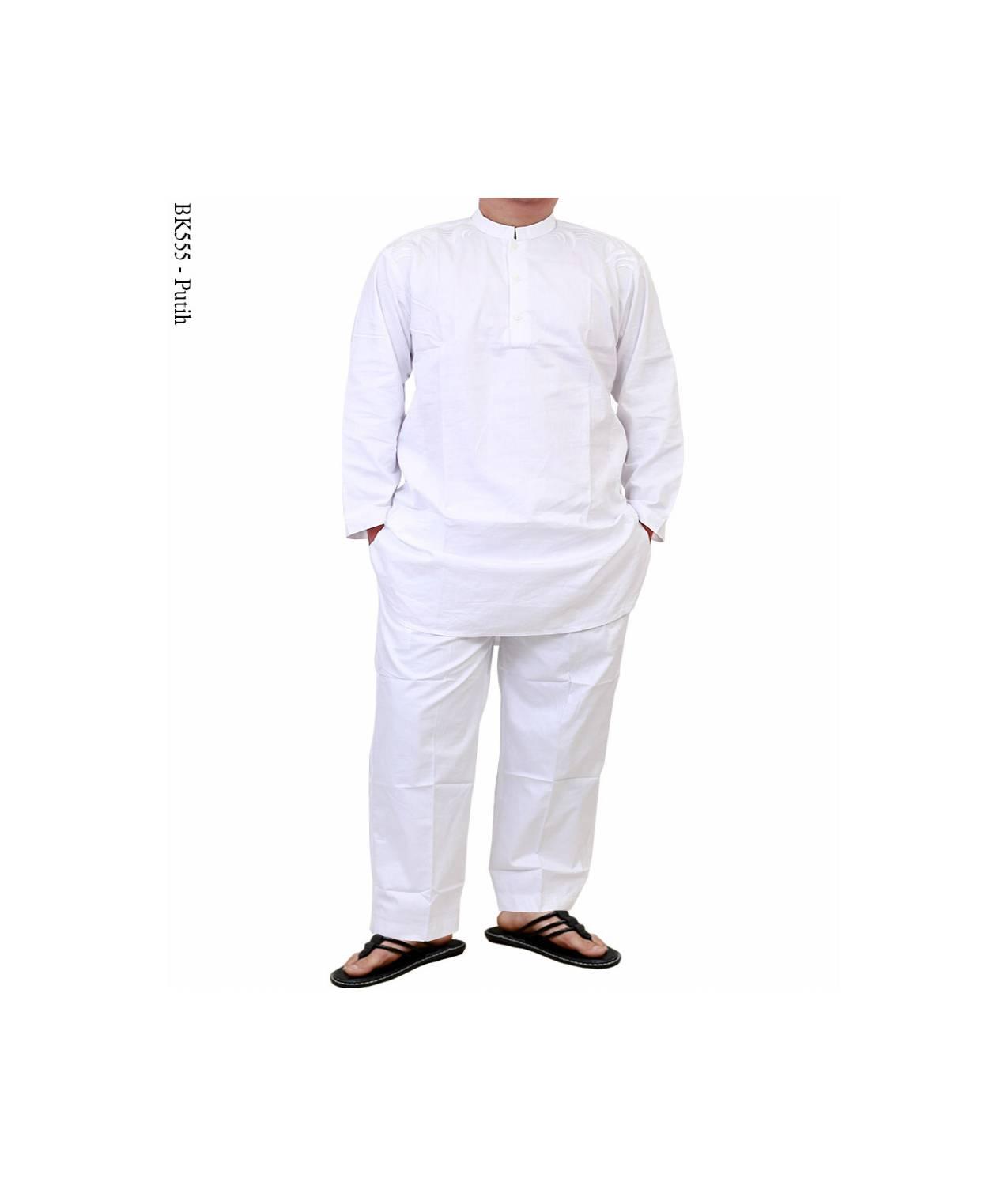 baju koko albatar setelan putih/baju koko pakistan /baju koko setela S