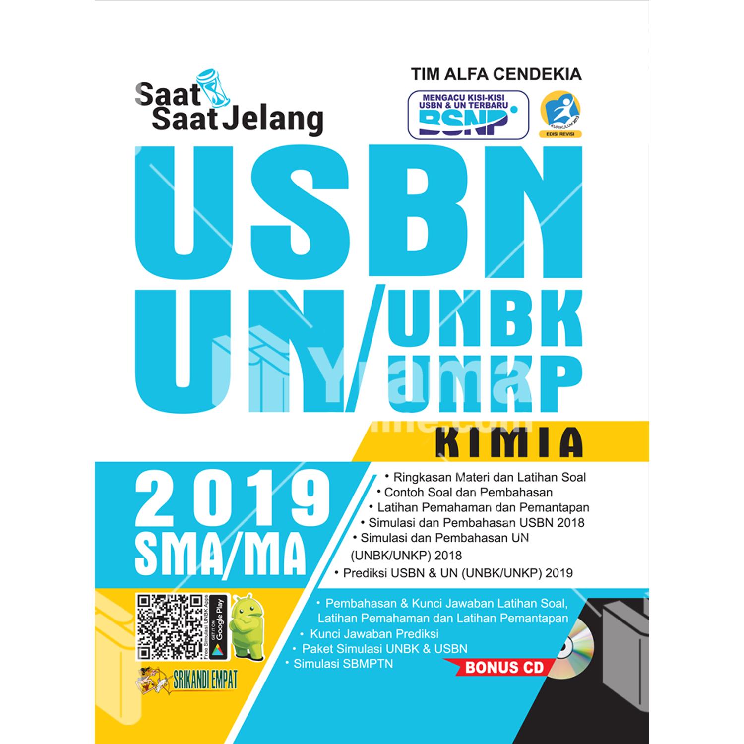 BUKU SAAT SAAT JELANG USBN UN UNB UNKP KIMIA SMA MA 2019 - UN SMA