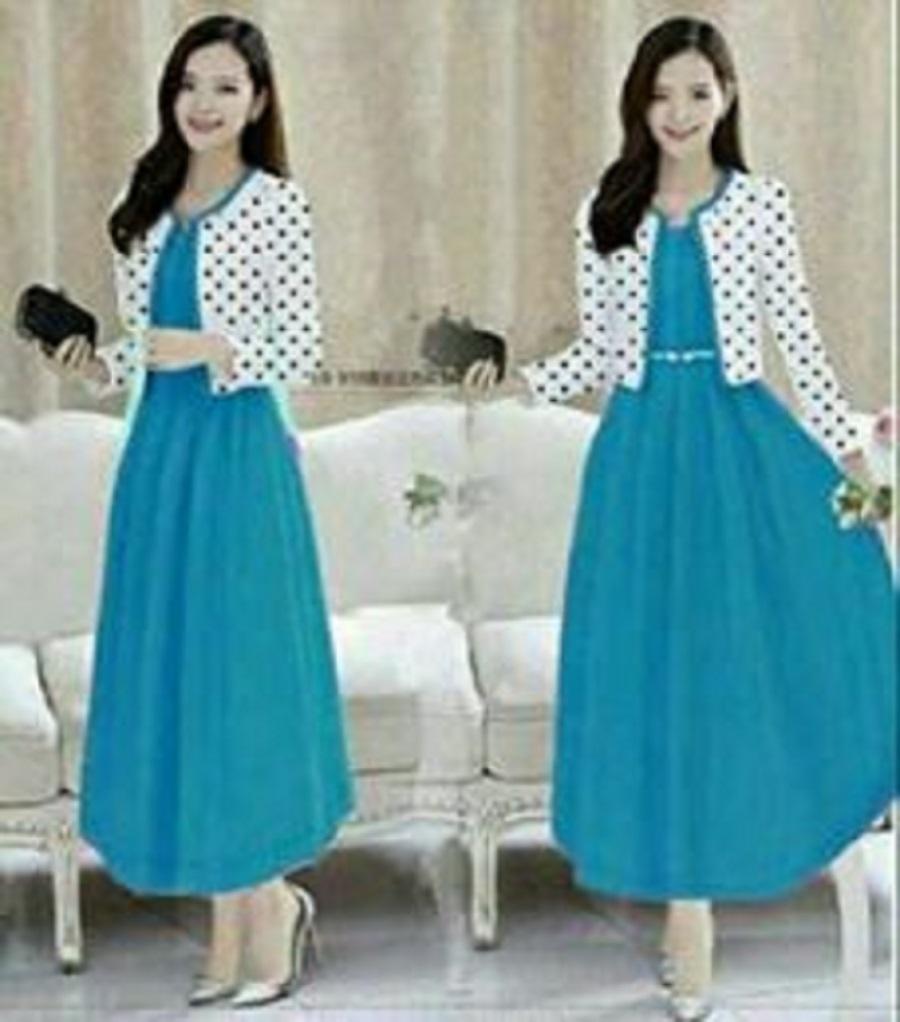 COUPLELOVER- MAXI LILIN 2IN1 -FIT TO L MAXI DRESS HIJAB FASHION BUSANA MUSLIM WANITA MAXI DRESS LONG DRESS