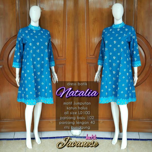 Promo Hanya Hari Ini BAJU DRESS BATIK JUMPUTAN NATALIA MURAH WANITA TERBARU GROSIR
