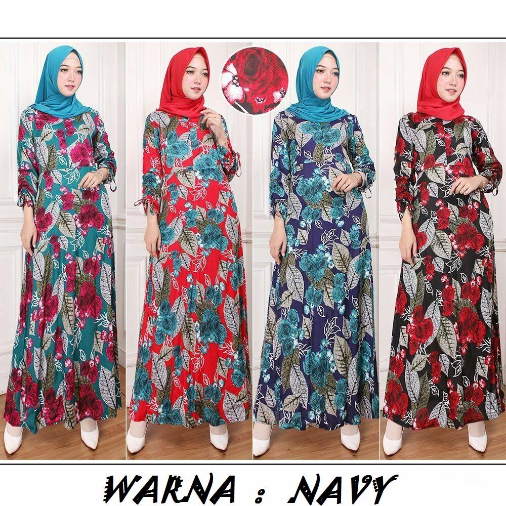 CGF Fashion - Baju Maxy Dress Muslim Wanita Raviansa Bahan Katun Kembang