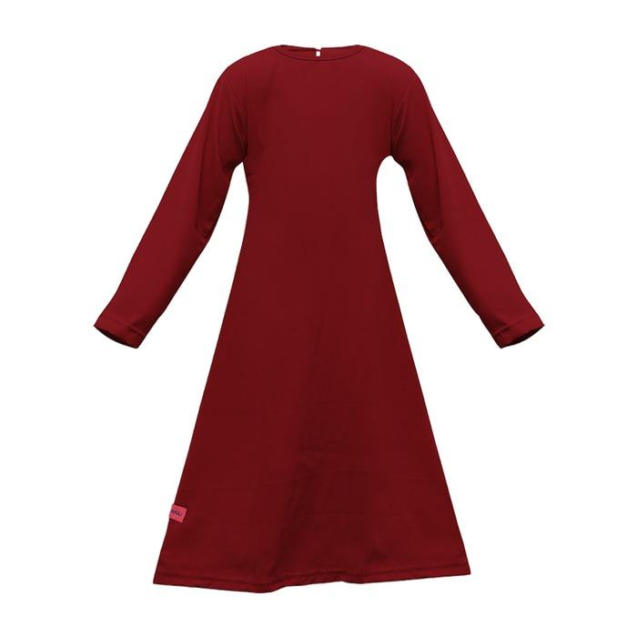 BAJUYULI - Gamis Baju Muslim Anak Murah Polos Wolfis Marun FWRN