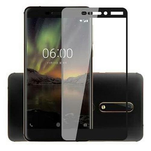 Tempered Glass Warna Anti Gores Kaca Full Cover Layar Screen Protector Nokia 6 2018 New Warna Hitam - Packing Mica