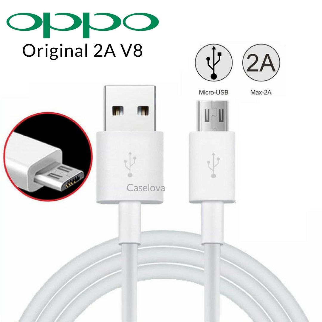 Caselova Data Cable / Kabel Data Charger OPPO Micro USB 2A V8 Original