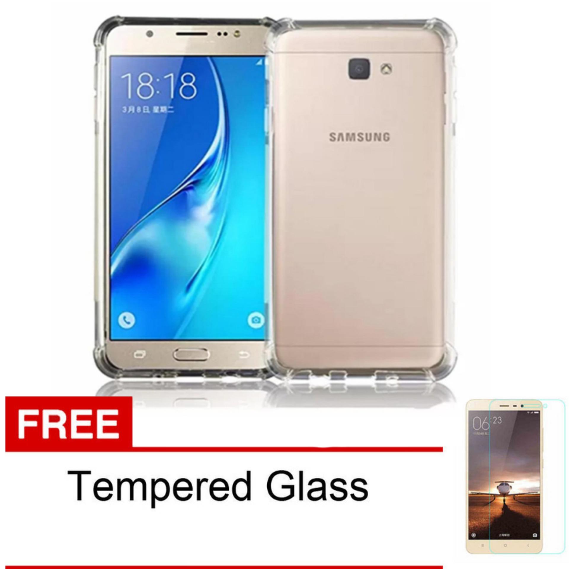 Jak Shop Soft Case Anti Crack / Anti Shock Case Samsung Galaxy J7 Prime/On7 2016 Kualitas Gred A Bonus Tempered Glass