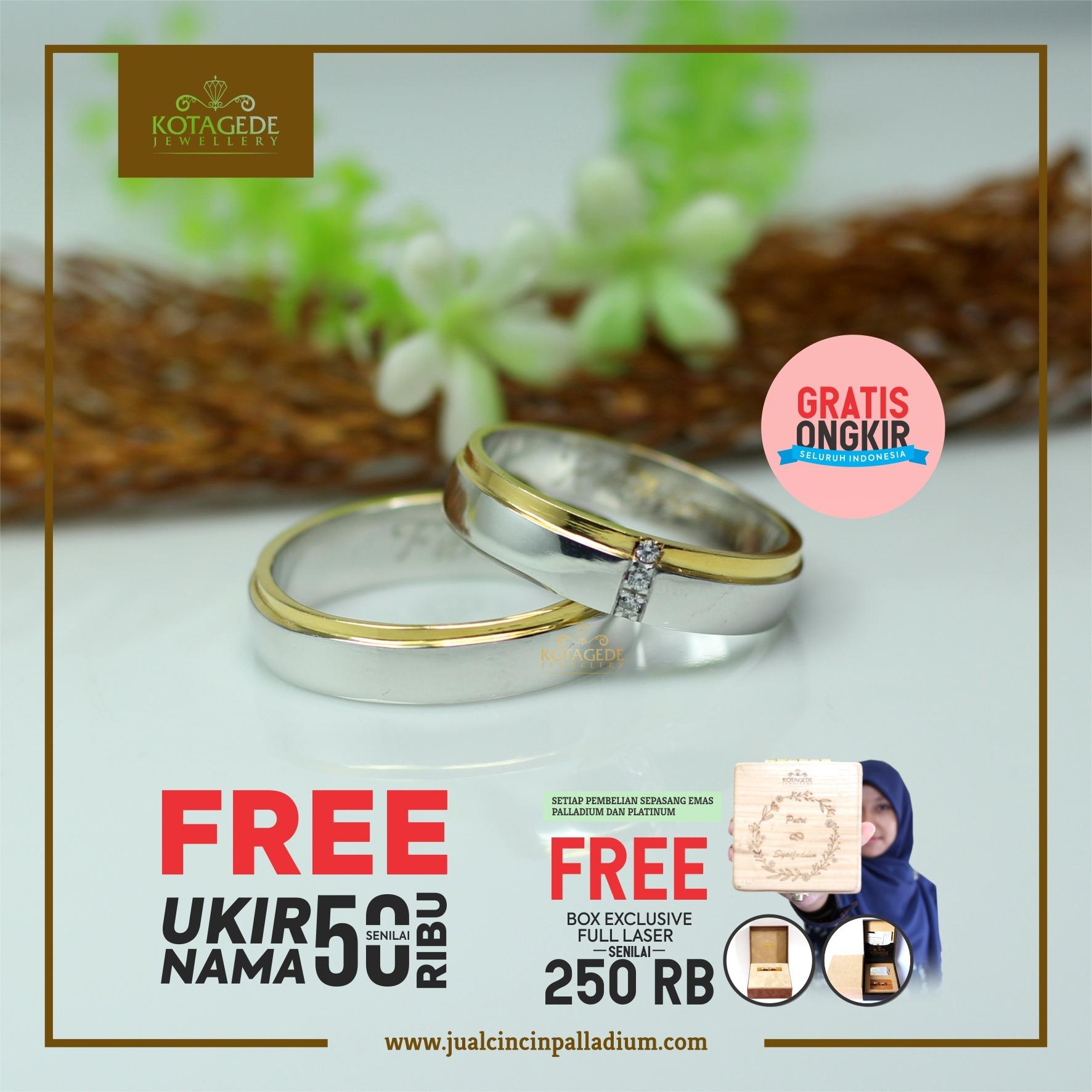 Cincin Kawin Atau Cincin Tunangan Palladium P034WG