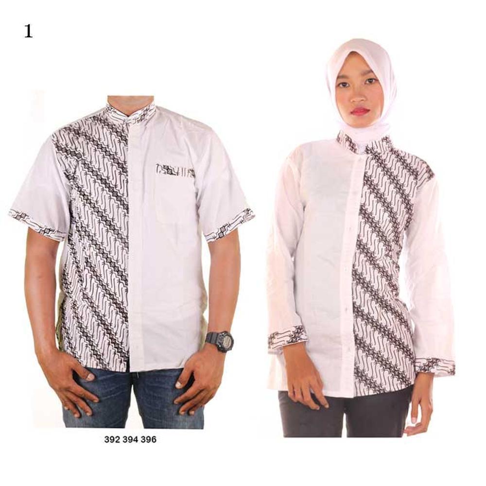 baju couple batik koko muslim warna dasar putih JB Luqman