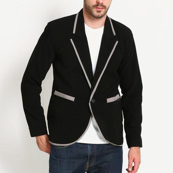 Crows Denim - Jas Pria Casual Style Black Trend Mens
