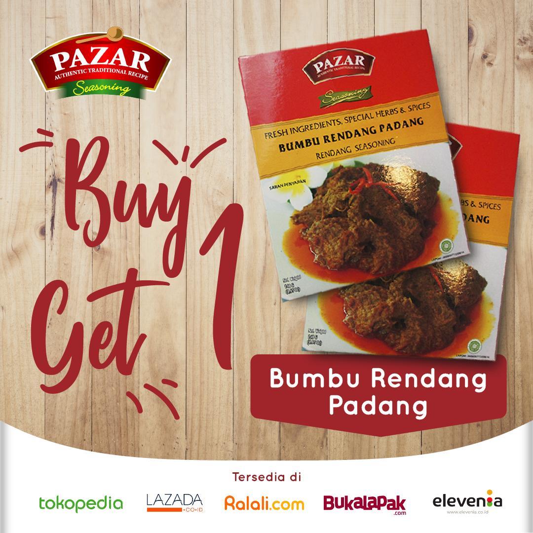 Promo buy 1 get 1 PAZAR Bumbu Rendang Padang- 140 gr/bumbu masak