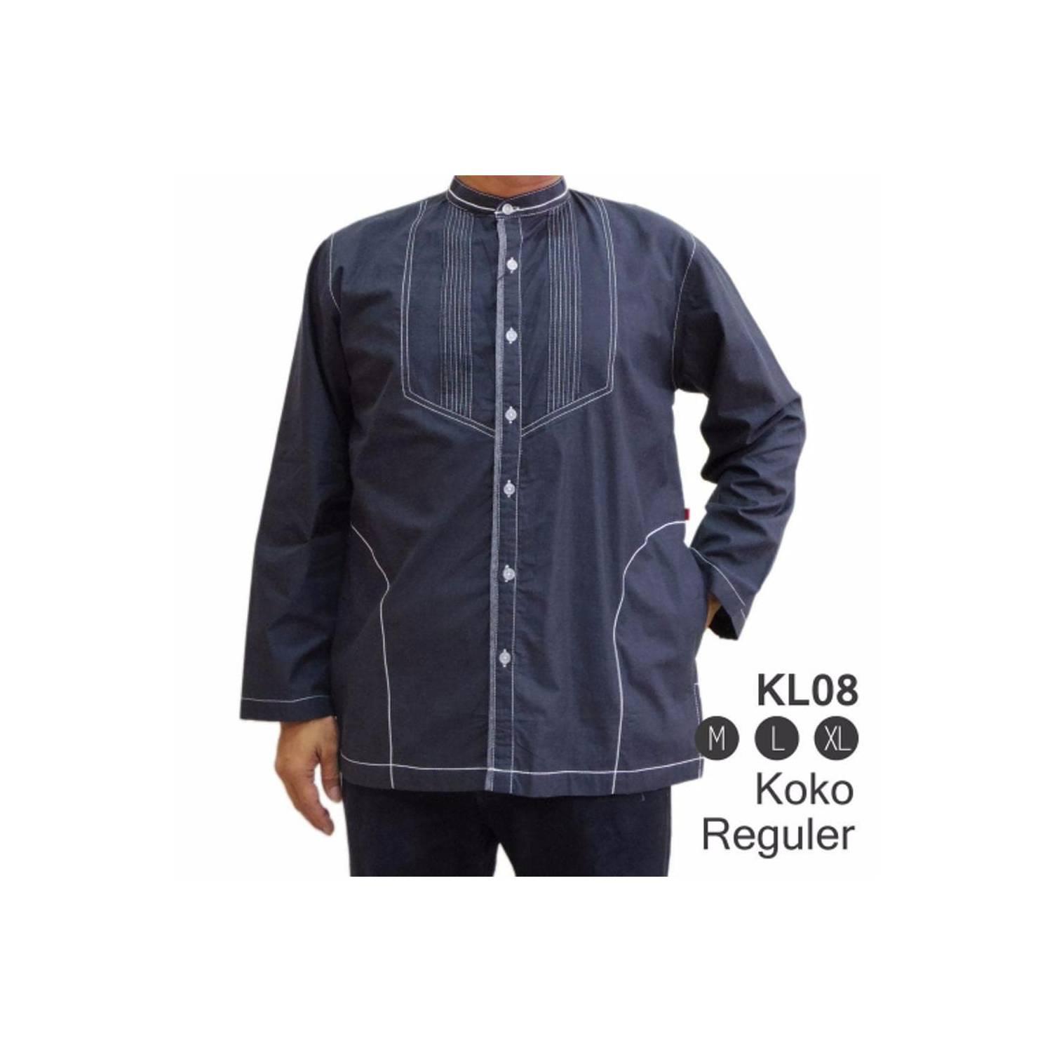 jual Baju Koko KL08 Pakaian Muslim fashion pria batik slimfit reguler