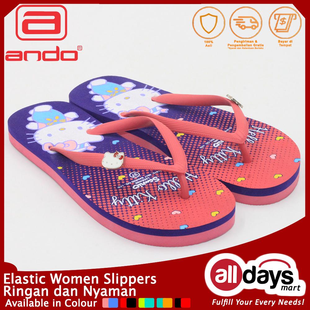 Ando Sandal Jepit / Flip Flop Wanita HK 1701 - Fushia/Purple Size 36-40