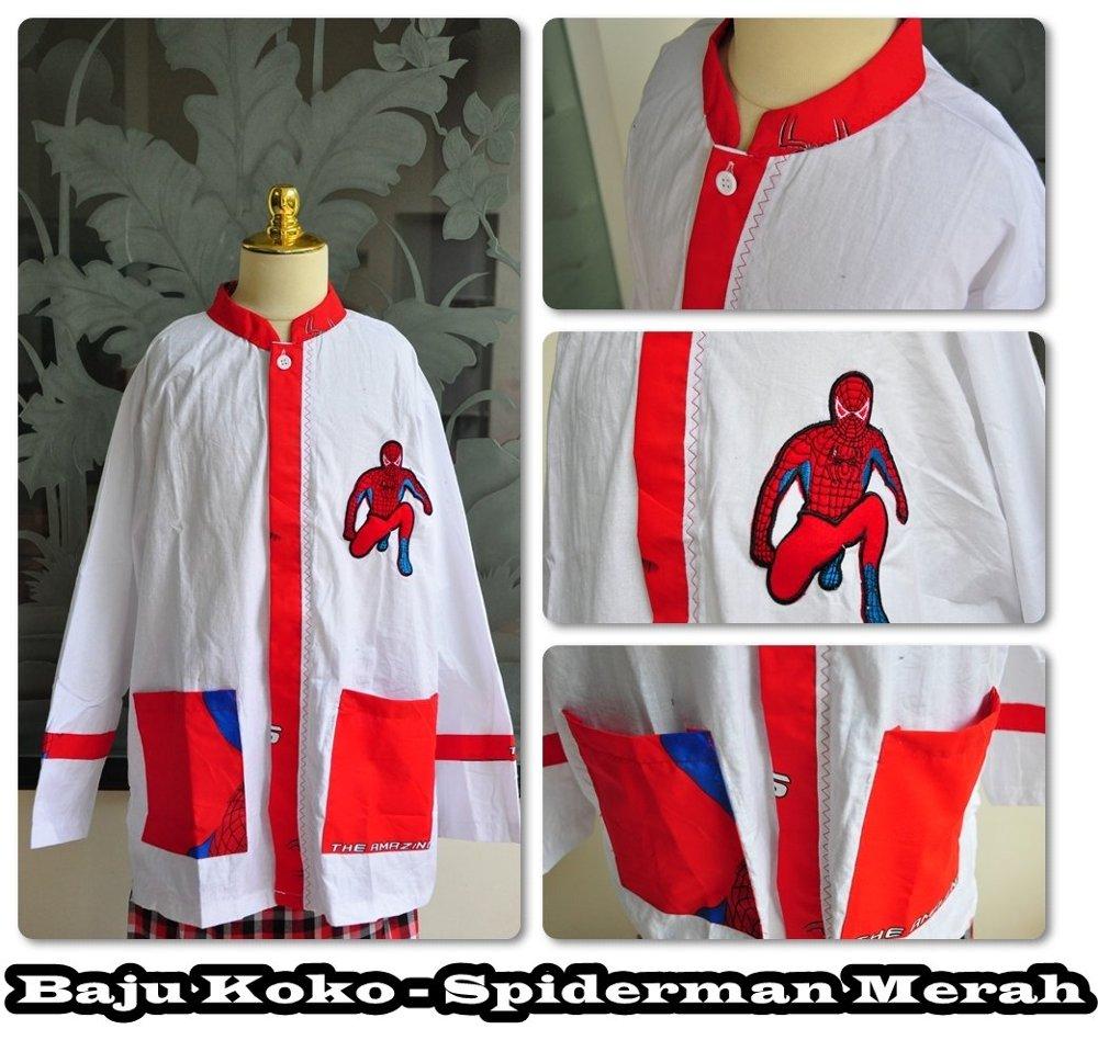 KOKO ANAK SPIDERMAN MERAH (S) di lapak Grosir Mukena Dessy mukenadessy