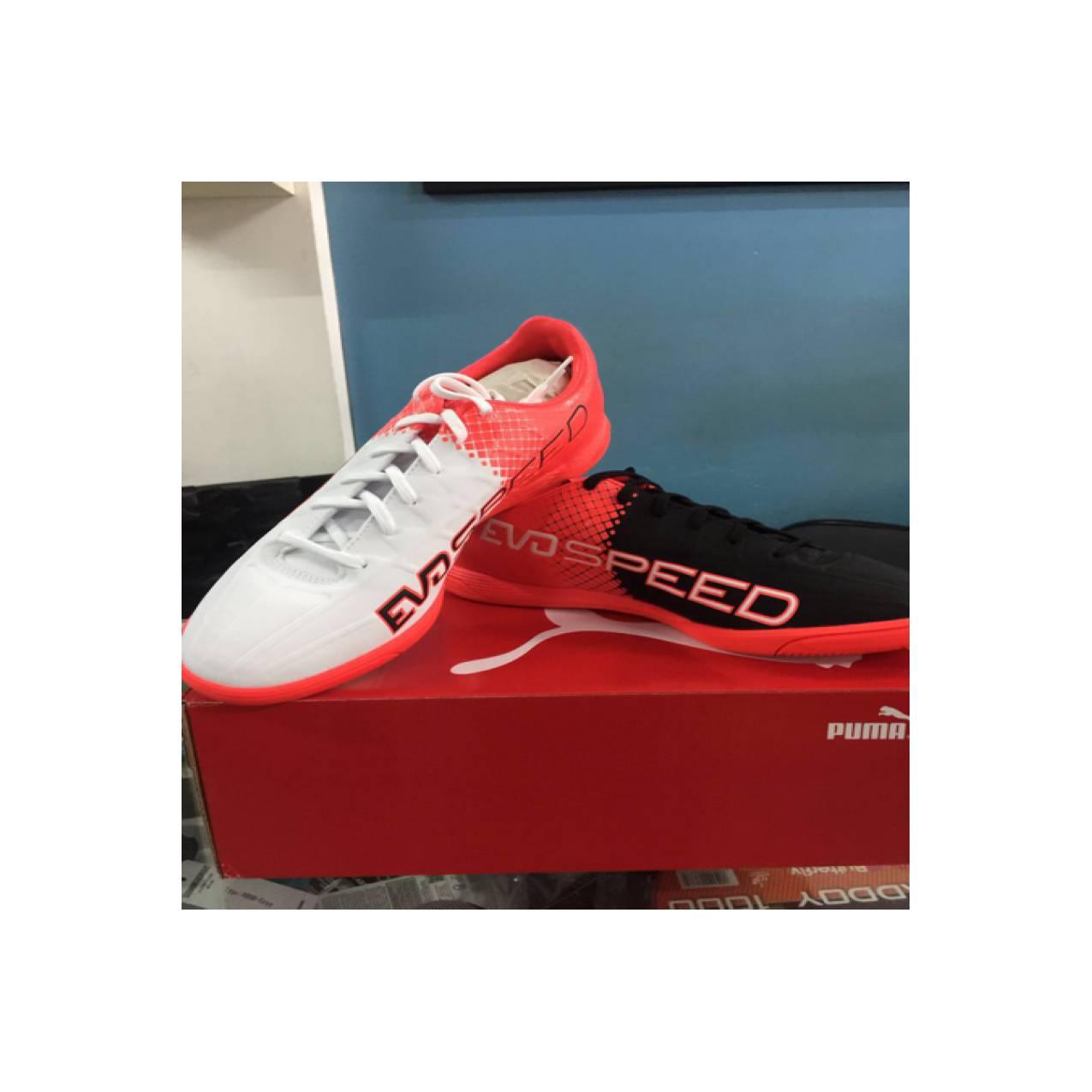 sepatu futsal puma evospeed 4.5 TR merah hitam putih original 100% new